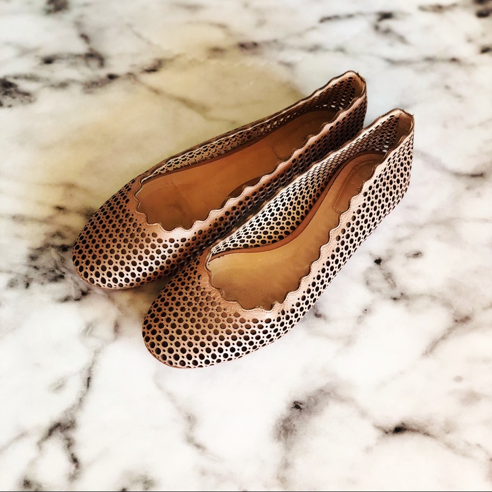Chloe perforated ballet flats size 8
